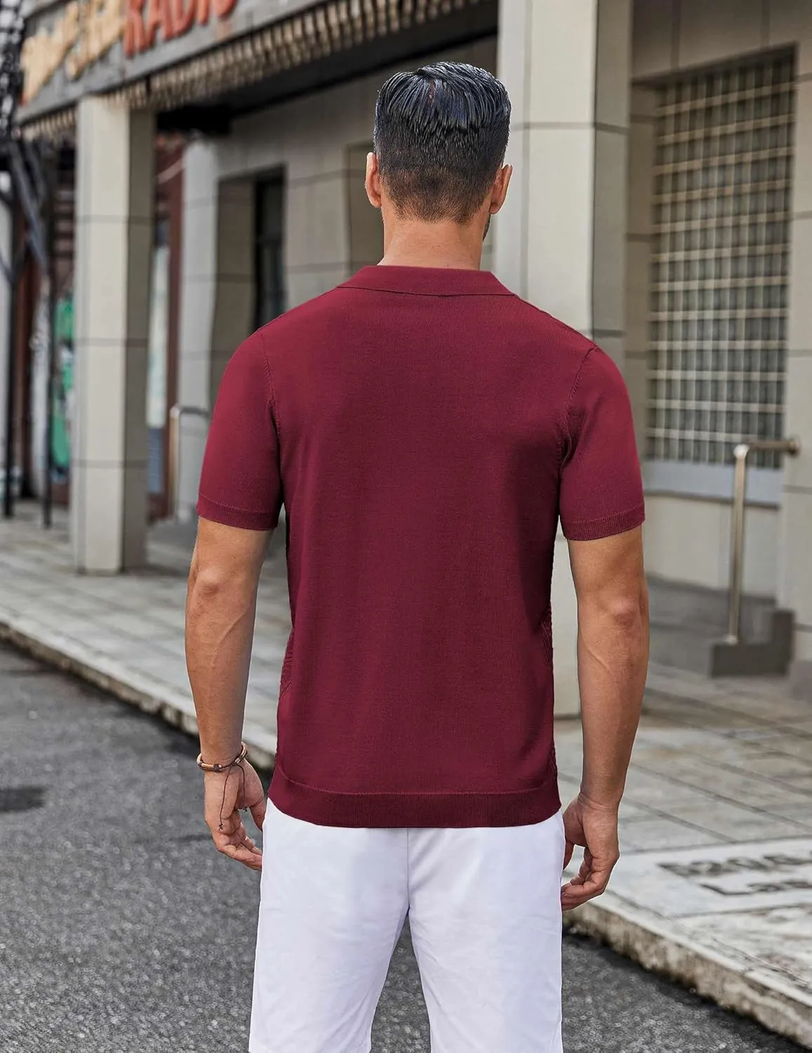 COOFANDY Mens Knit Button Down Shirt Short Sleeve Summer Casual Shirts Vintage Beach Vacation Shirts
