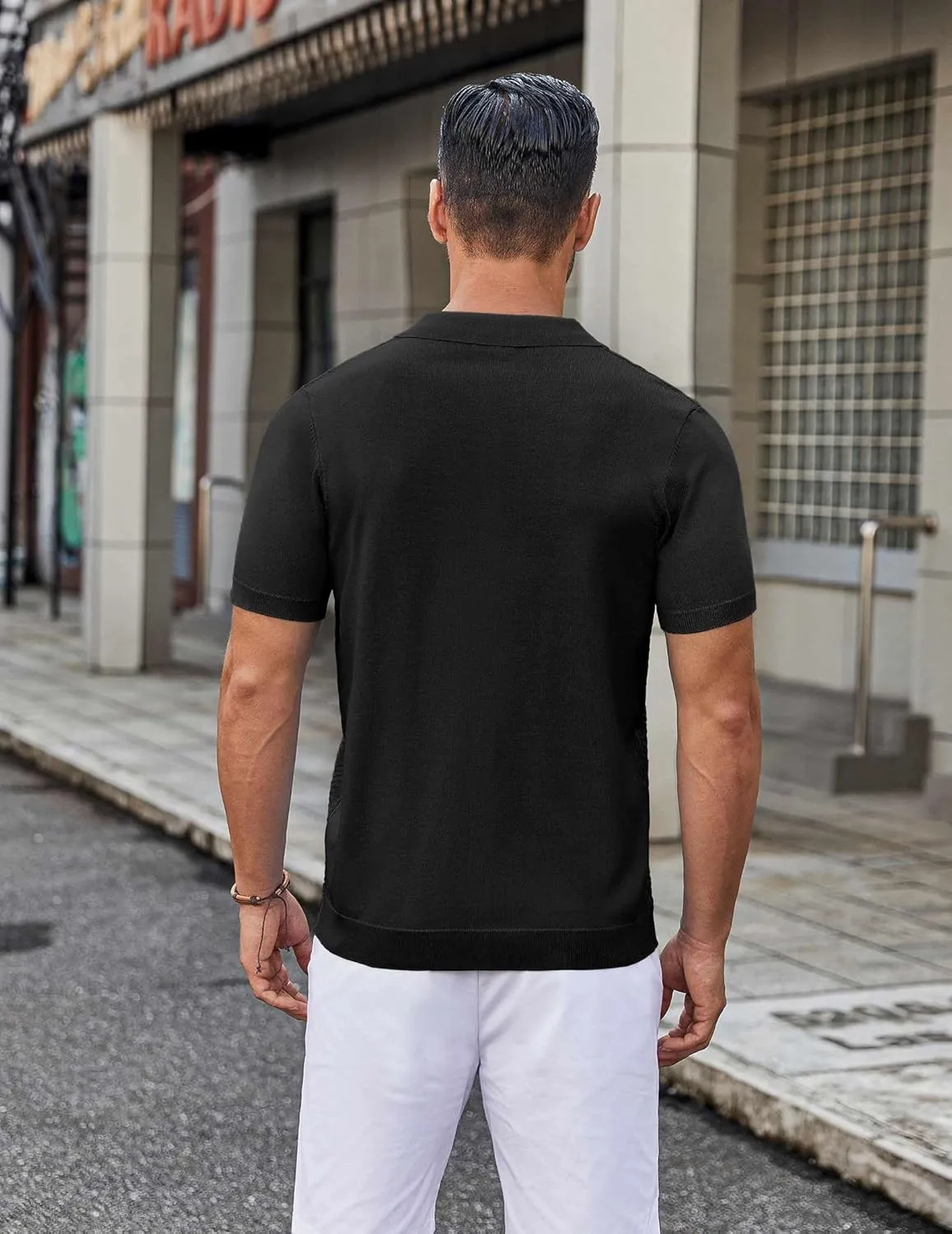 COOFANDY Mens Knit Button Down Shirt Short Sleeve Summer Casual Shirts Vintage Beach Vacation Shirts