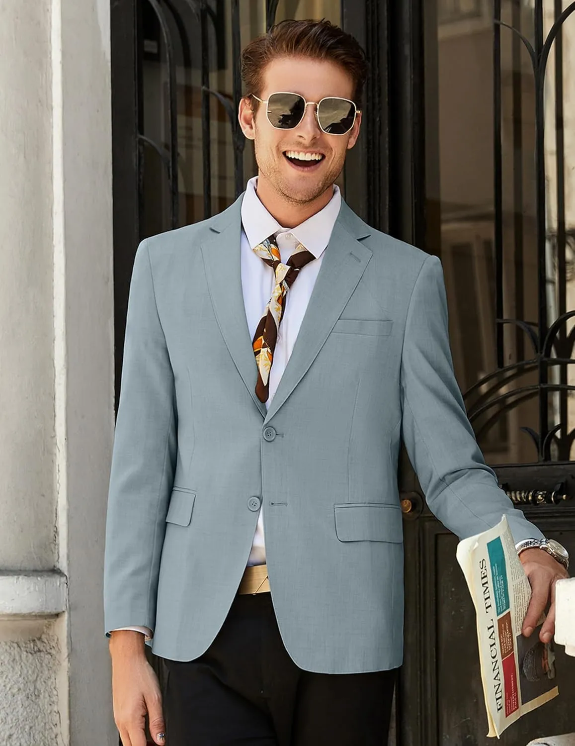 COOFANDY Mens Linen Casual Blazer Slim Fit Sport Coat Two Button Summer Suit Jacket Lightweight Business Sport Jacket