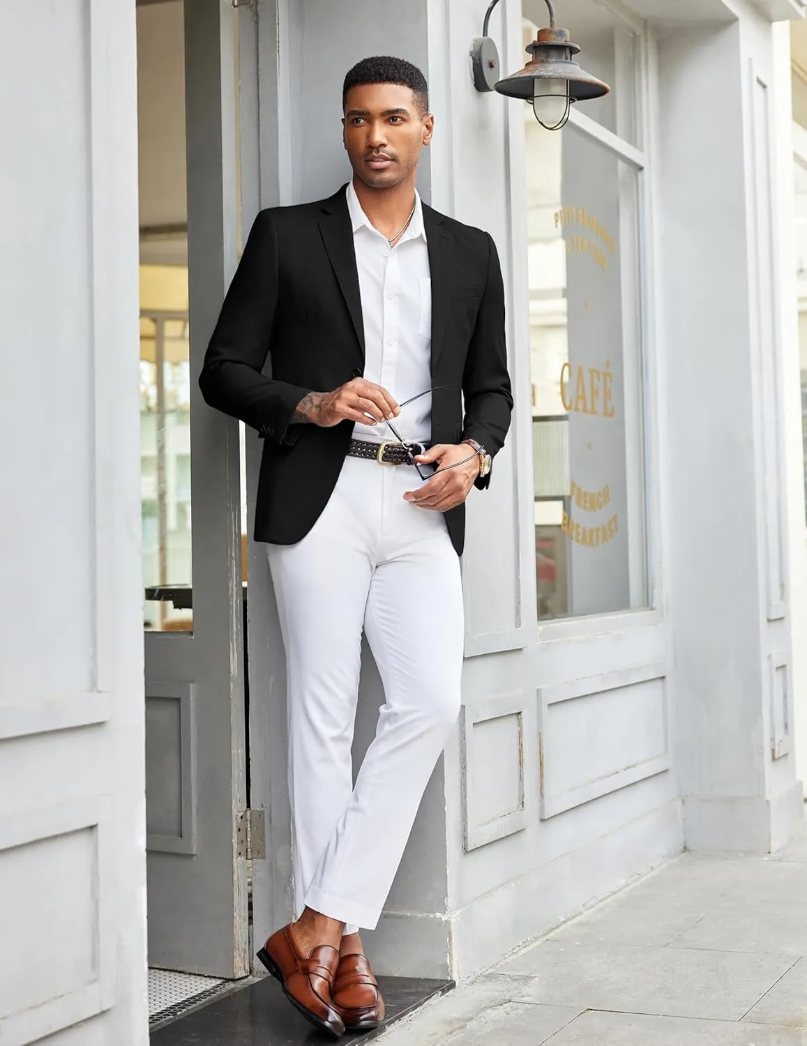 COOFANDY Mens Linen Casual Blazer Slim Fit Sport Coat Two Button Summer Suit Jacket Lightweight Business Sport Jacket