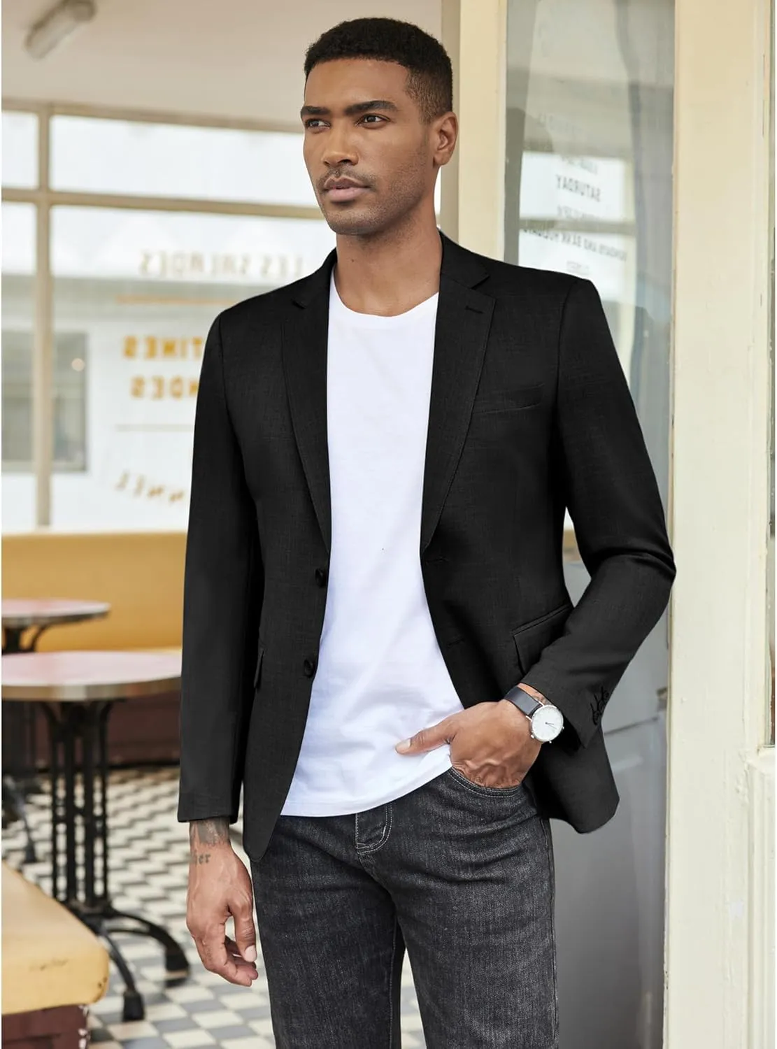 COOFANDY Mens Linen Casual Blazer Slim Fit Sport Coat Two Button Summer Suit Jacket Lightweight Business Sport Jacket