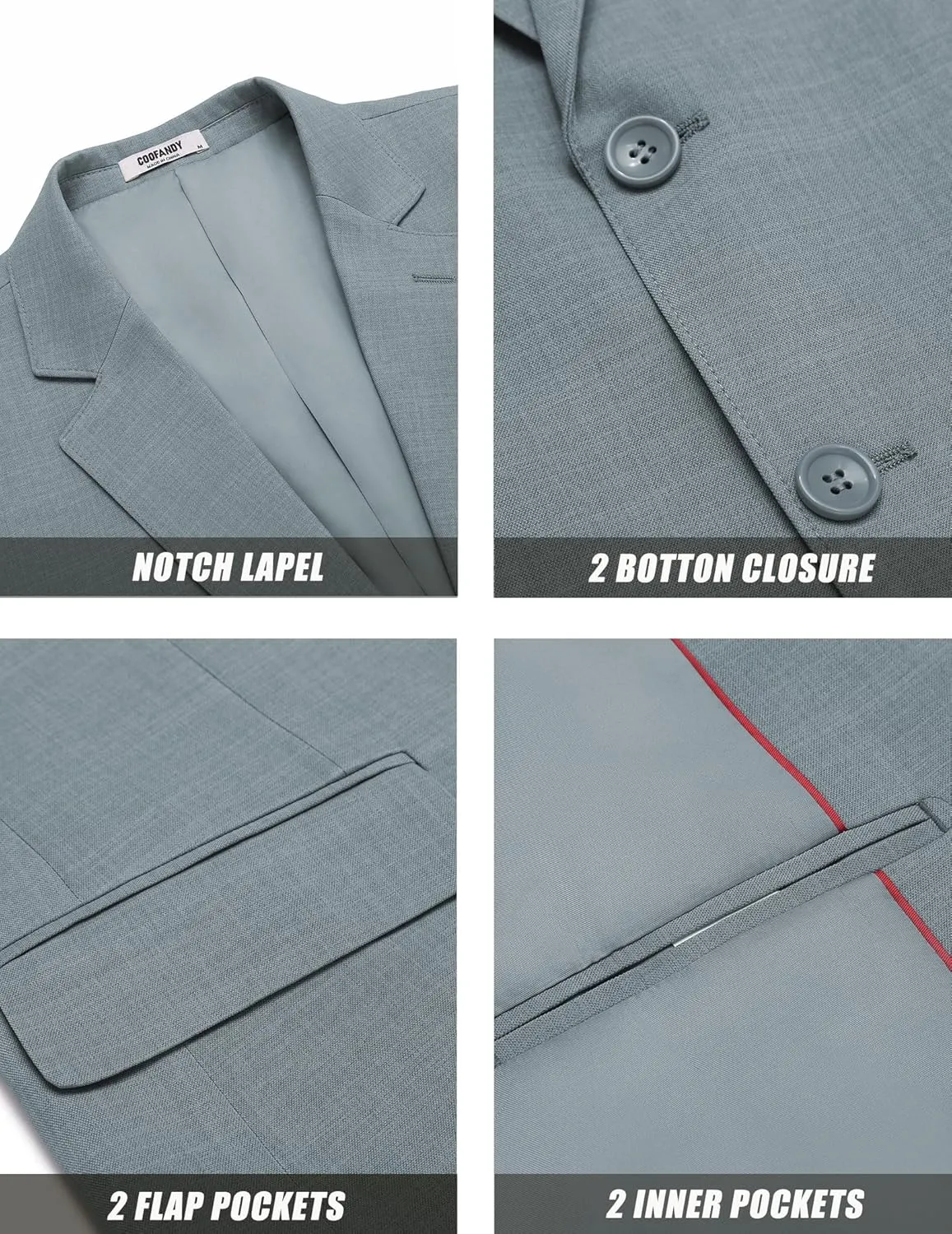 COOFANDY Mens Linen Casual Blazer Slim Fit Sport Coat Two Button Summer Suit Jacket Lightweight Business Sport Jacket