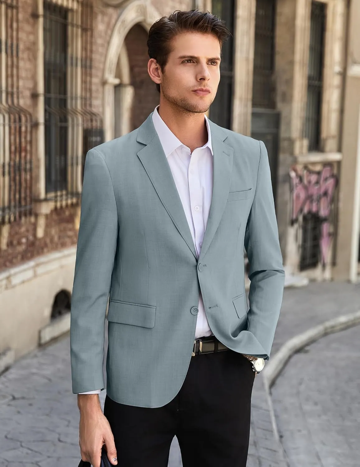 COOFANDY Mens Linen Casual Blazer Slim Fit Sport Coat Two Button Summer Suit Jacket Lightweight Business Sport Jacket