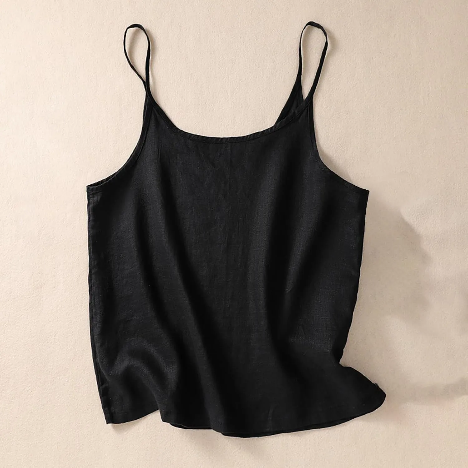 Cotton Linen Tank Tops for Womens Casual Fashion Comfy Lightweight Camisole Sleeveless Spaghetti Straps Cami Shirts