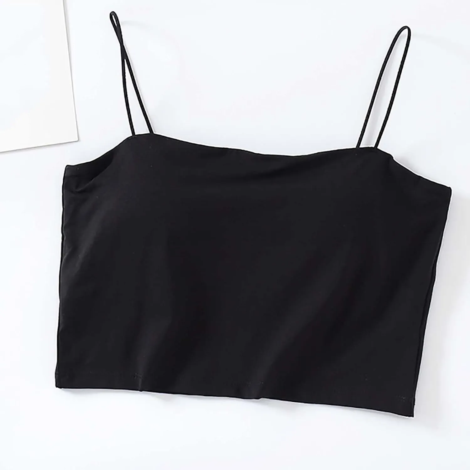 Crop Tops for Women, Basic Workout Camisole Spaghetti Strap Tank Top Sleeveless Cami Bottom Shirt for Yoga Sports Gym