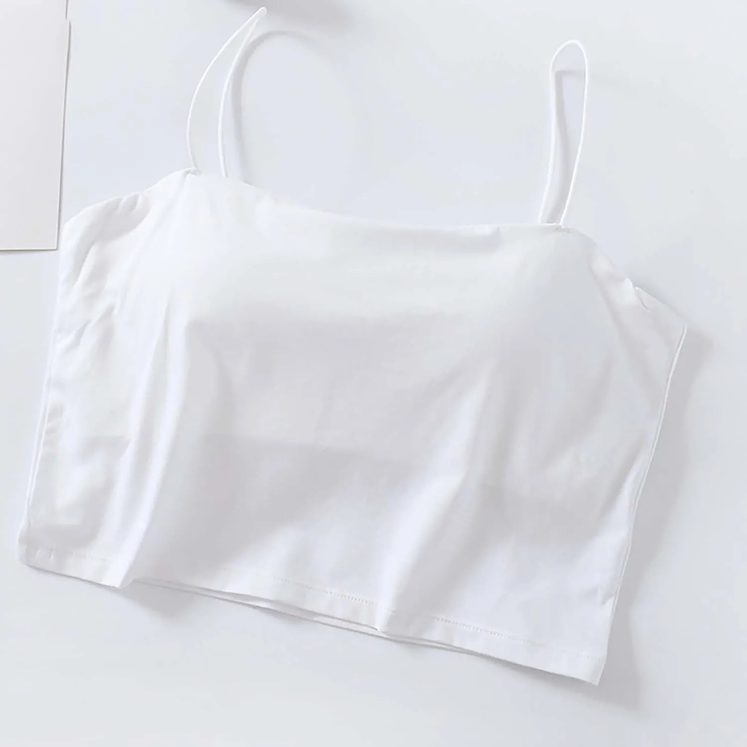 Crop Tops for Women, Basic Workout Camisole Spaghetti Strap Tank Top Sleeveless Cami Bottom Shirt for Yoga Sports Gym