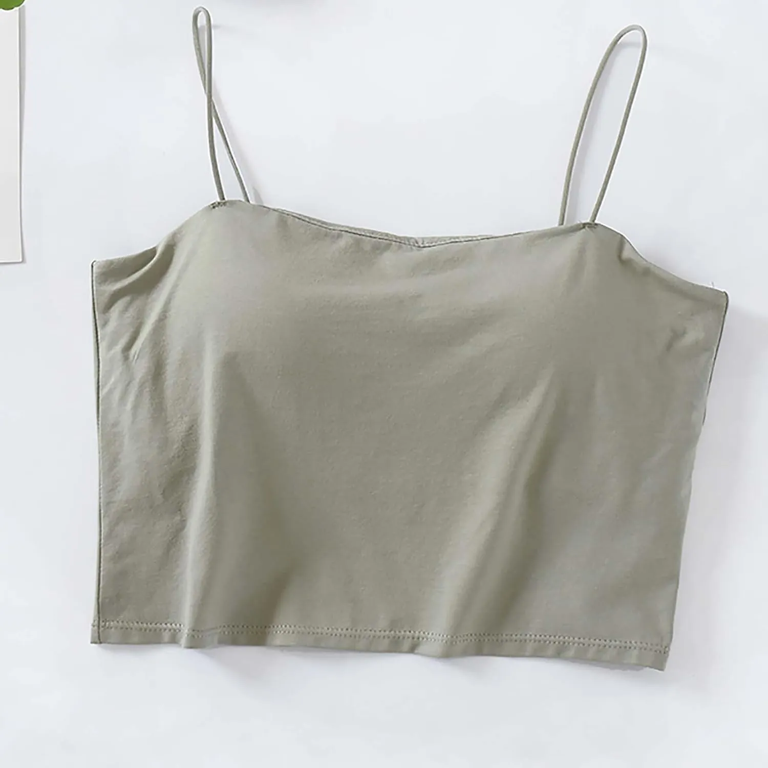 Crop Tops for Women, Basic Workout Camisole Spaghetti Strap Tank Top Sleeveless Cami Bottom Shirt for Yoga Sports Gym