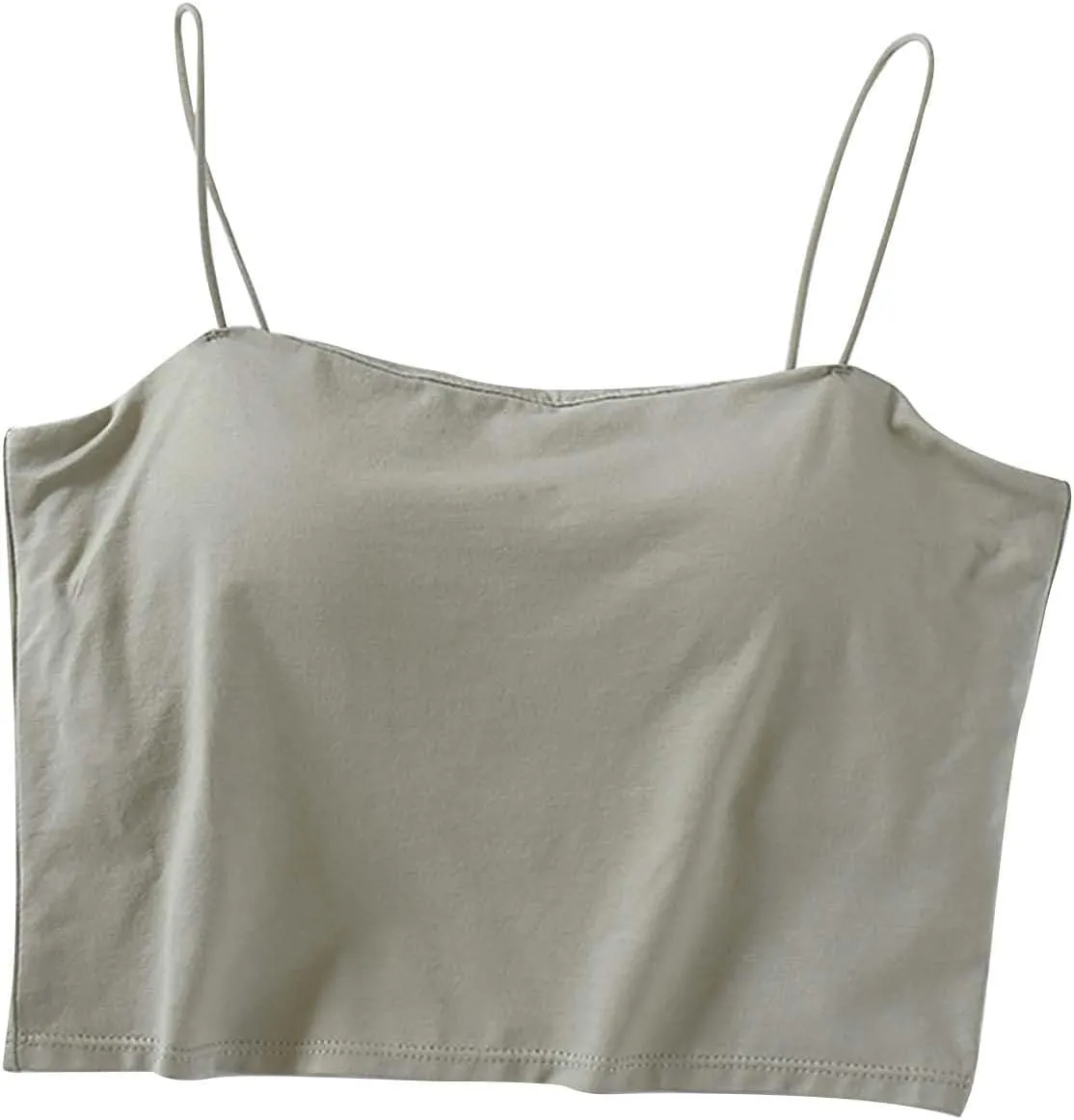 Crop Tops for Women, Basic Workout Camisole Spaghetti Strap Tank Top Sleeveless Cami Bottom Shirt for Yoga Sports Gym