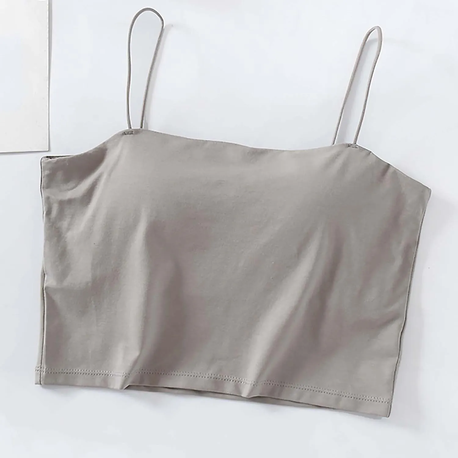 Crop Tops for Women, Basic Workout Camisole Spaghetti Strap Tank Top Sleeveless Cami Bottom Shirt for Yoga Sports Gym