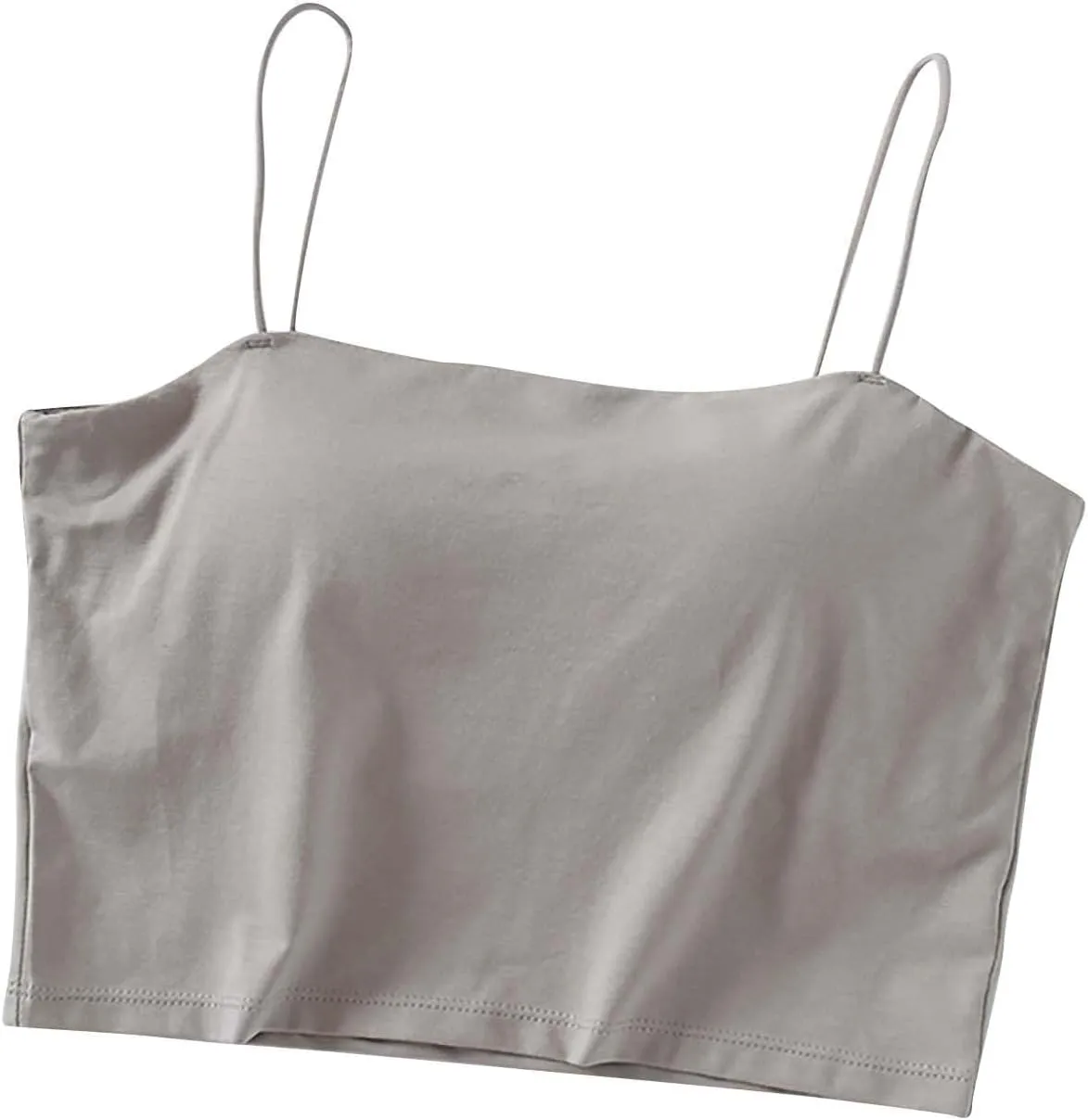 Crop Tops for Women, Basic Workout Camisole Spaghetti Strap Tank Top Sleeveless Cami Bottom Shirt for Yoga Sports Gym