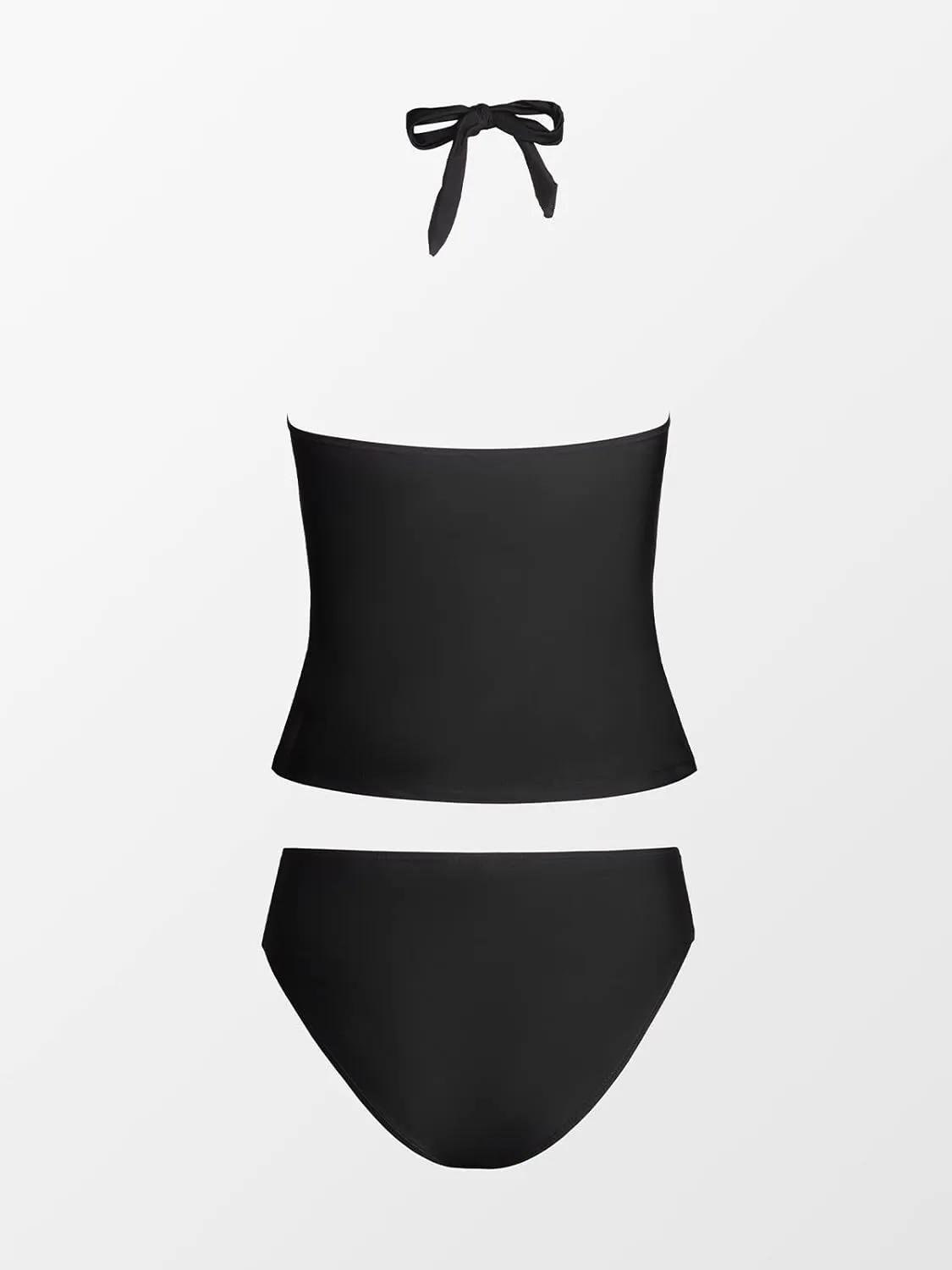 CUPSHE Women's Tankini Set Two Piece Swimsuit Ruffled Halter Low Back