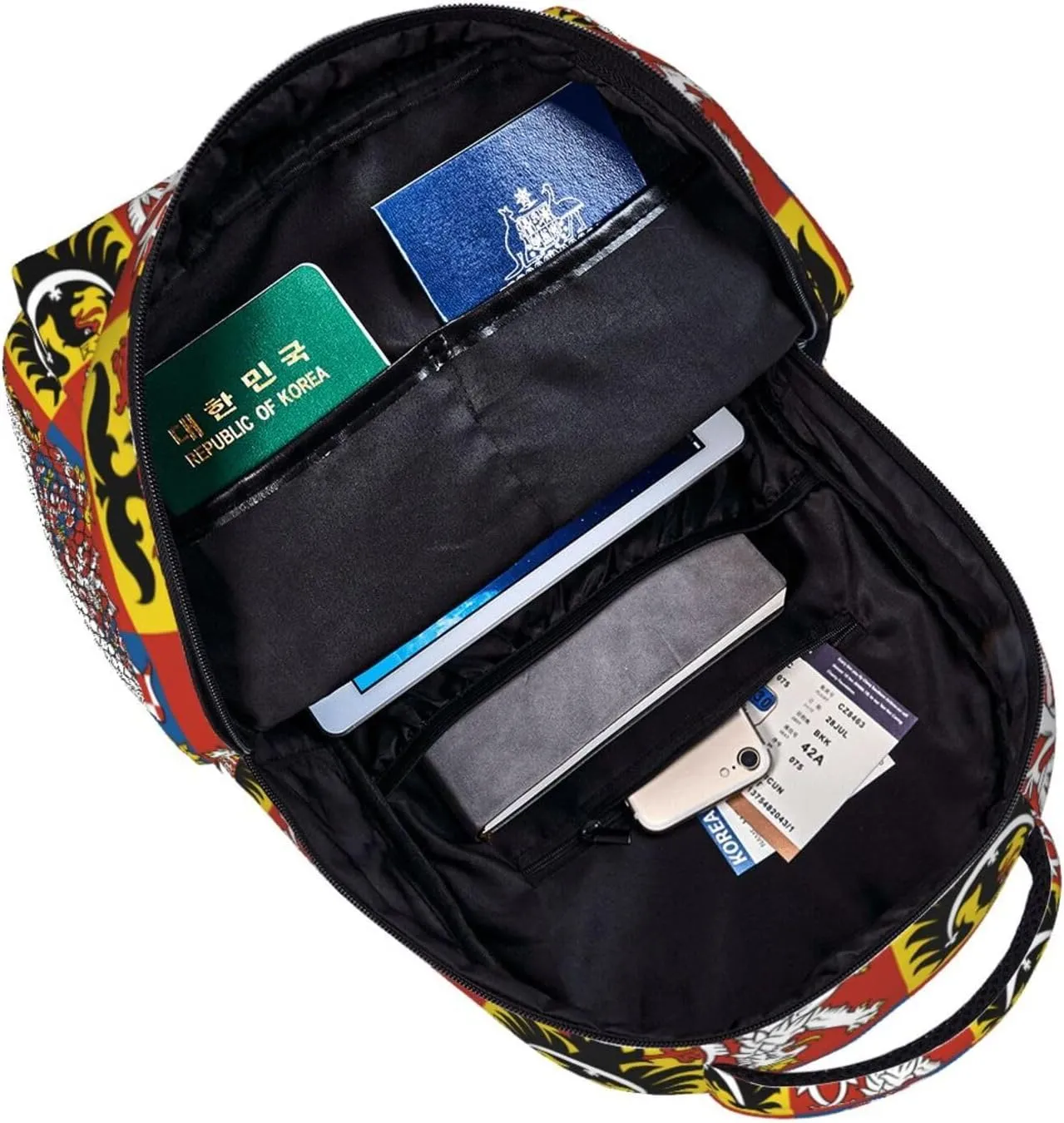 Czech Republic Coat of Arms Backpack Casual Laptop Backpack Double Shoulder Bag Lightweight Backpack For Women Men Travel