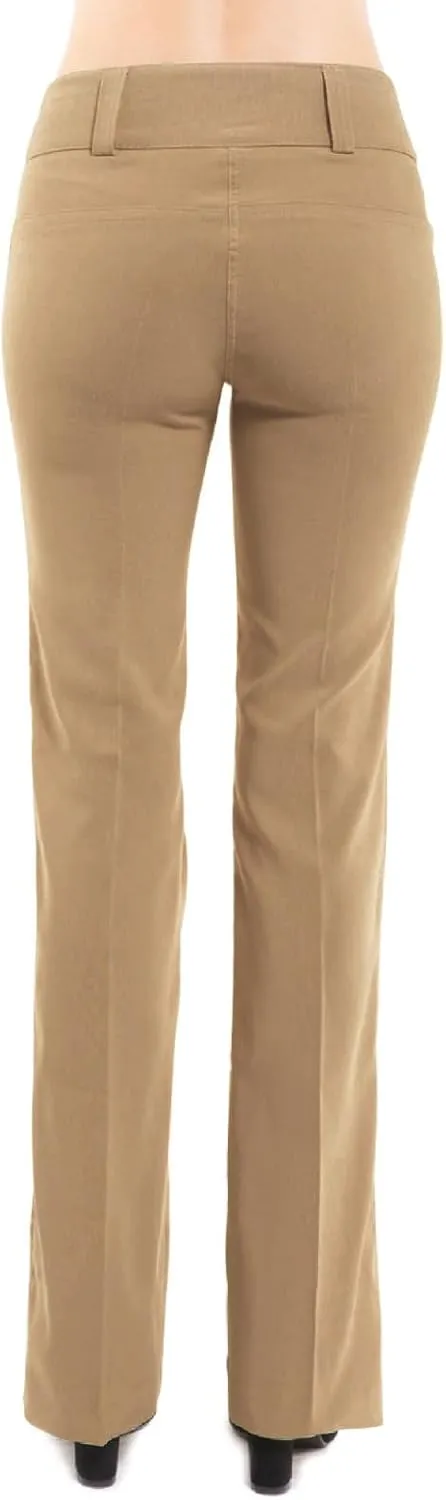 Design by Olivia Women's Relaxed Boot-Cut Office Pants Trousers Slacks