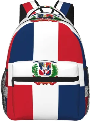 Dominican Republic Flag Backpack Casual Laptop Backpack Double Shoulder Bag Lightweight Backpack For Women Men Travel