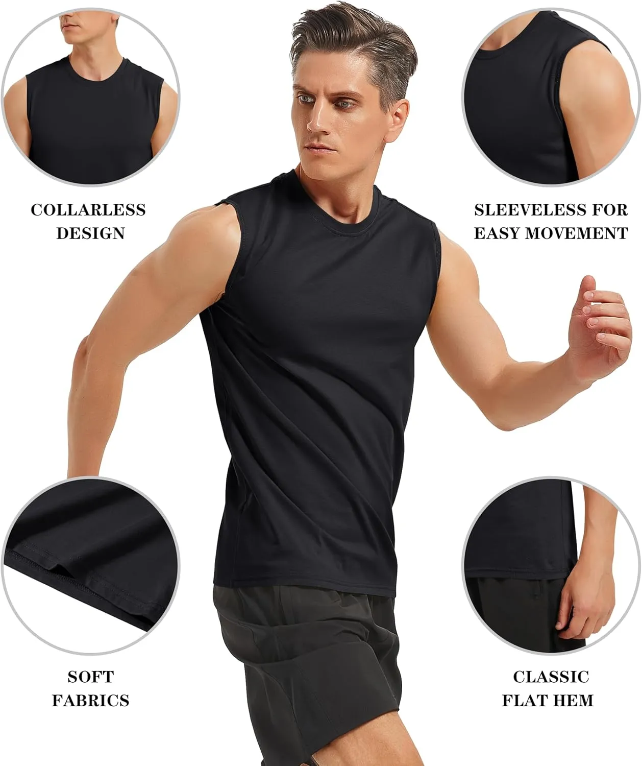 EKLENTSON Men's Tank Tops Sleeveless Workout Muscle Running Tees Lightweight Cotton Soft Summer Beach Causual Tank Shirts