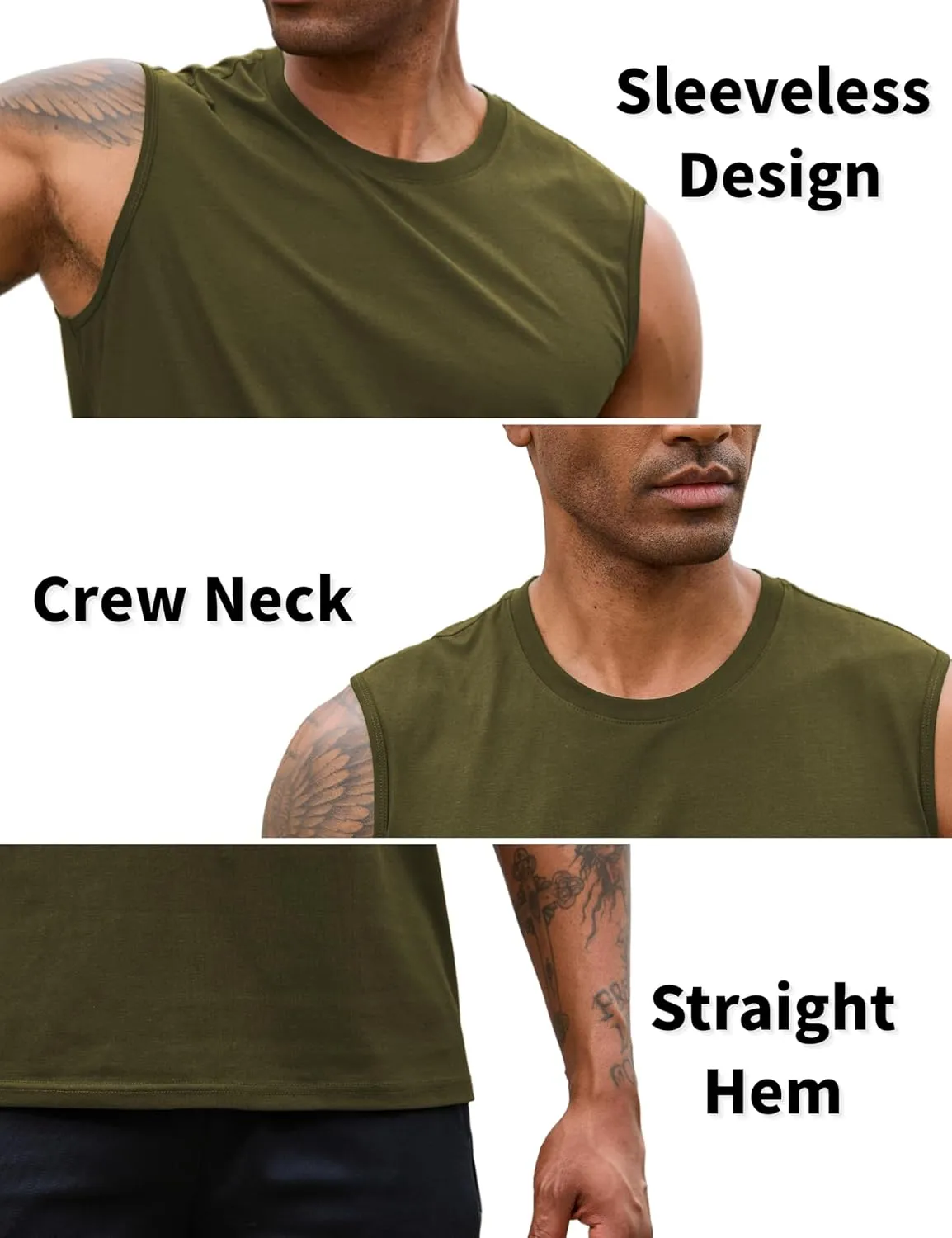 EKLENTSON Men's Tank Tops Sleeveless Workout Muscle Running Tees Lightweight Cotton Soft Summer Beach Causual Tank Shirts
