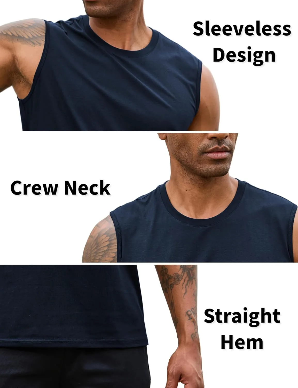 EKLENTSON Men's Tank Tops Sleeveless Workout Muscle Running Tees Lightweight Cotton Soft Summer Beach Causual Tank Shirts