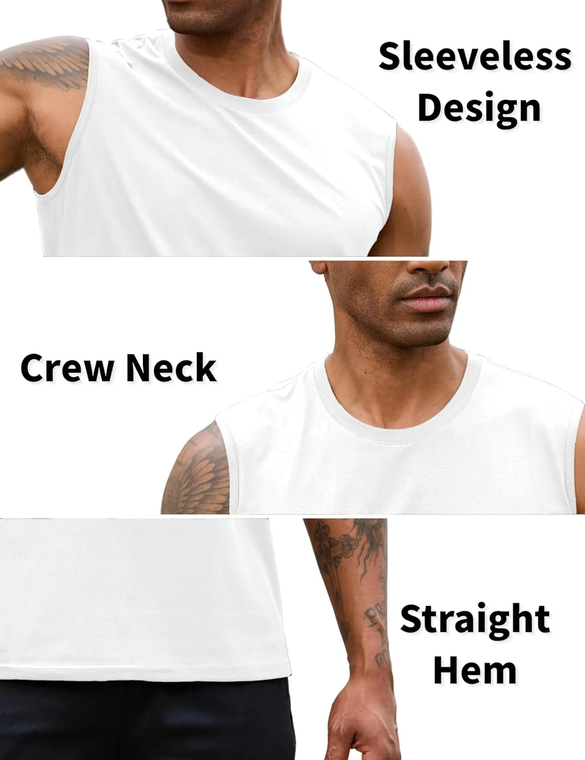 EKLENTSON Men's Tank Tops Sleeveless Workout Muscle Running Tees Lightweight Cotton Soft Summer Beach Causual Tank Shirts