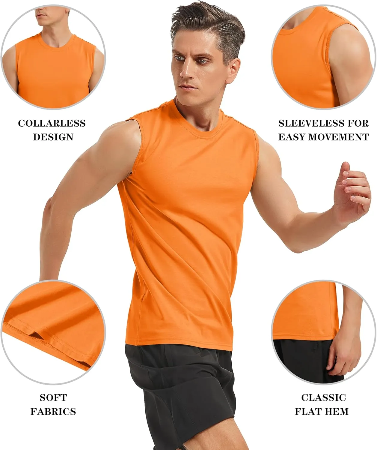 EKLENTSON Men's Tank Tops Sleeveless Workout Muscle Running Tees Lightweight Cotton Soft Summer Beach Causual Tank Shirts