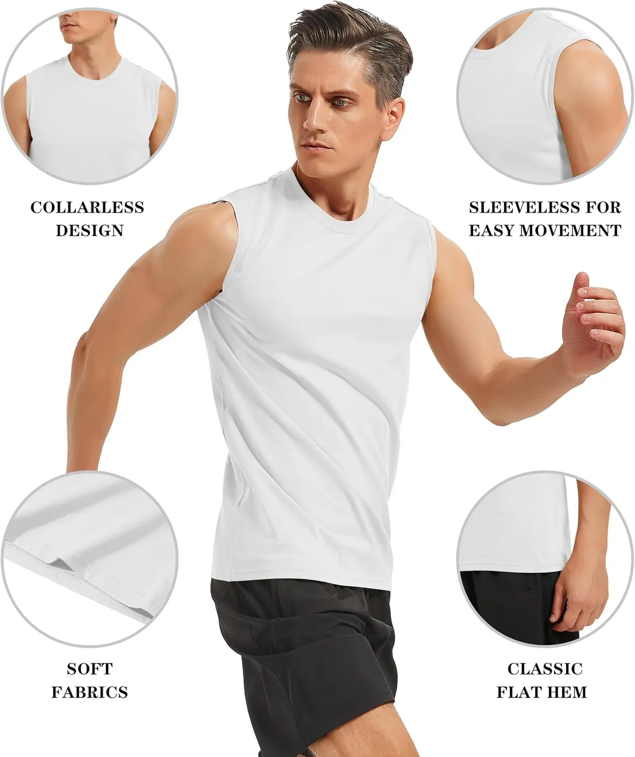 EKLENTSON Men's Tank Tops Sleeveless Workout Muscle Running Tees Lightweight Cotton Soft Summer Beach Causual Tank Shirts