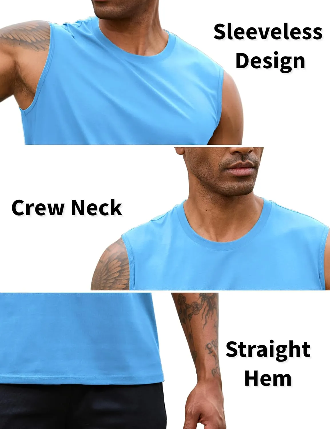 EKLENTSON Men's Tank Tops Sleeveless Workout Muscle Running Tees Lightweight Cotton Soft Summer Beach Causual Tank Shirts
