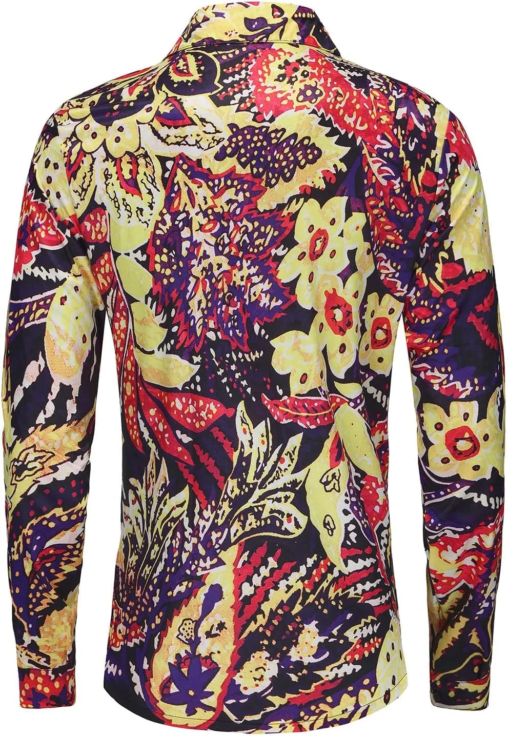 Fashion Casual Printed Shirt Men's Long Sleeve Casual Vacation Hawaiian Button Down Shirt