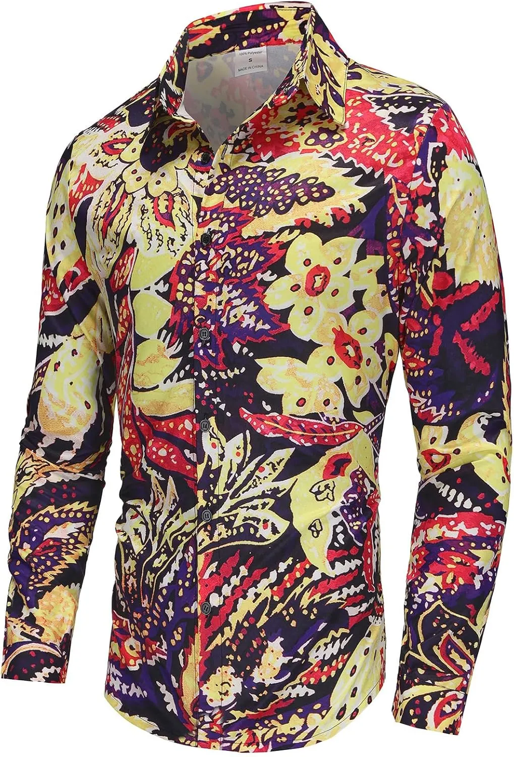 Fashion Casual Printed Shirt Men's Long Sleeve Casual Vacation Hawaiian Button Down Shirt