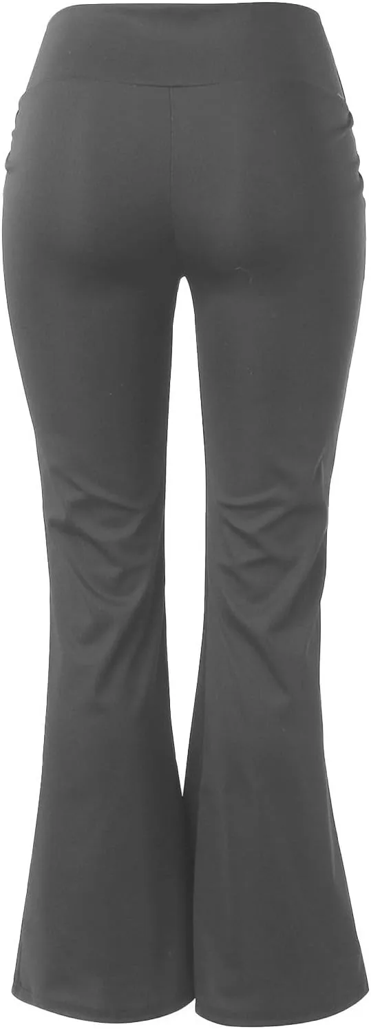 Flared Leggings for Women Trendy High Waist Tummy Control Yoga Pants Casual Comfy Gym Workout Trousers with Pockets
