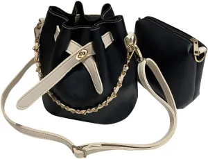 FRCOLOR 1Set Stylish PU Drawstring Bucket Crossbody Bag for Women Versatile Messenger Purse for Beach Party Shopping and Dating Durable Material with Comfortable Texture