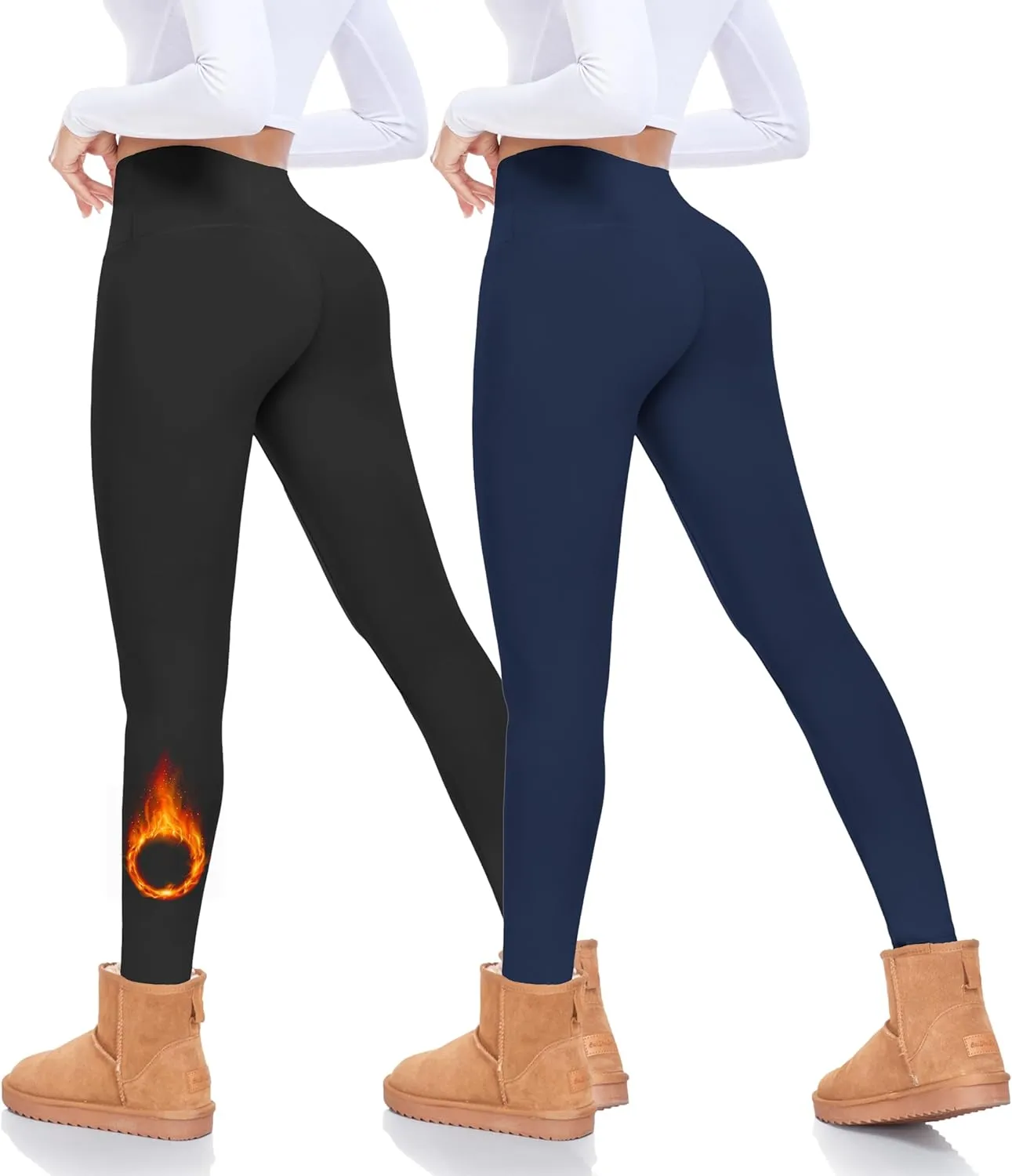 FULLSOFT Fleece Lined Leggings Women Tummy Control High Waisted Workout Winter Warm Soft Yoga Pants