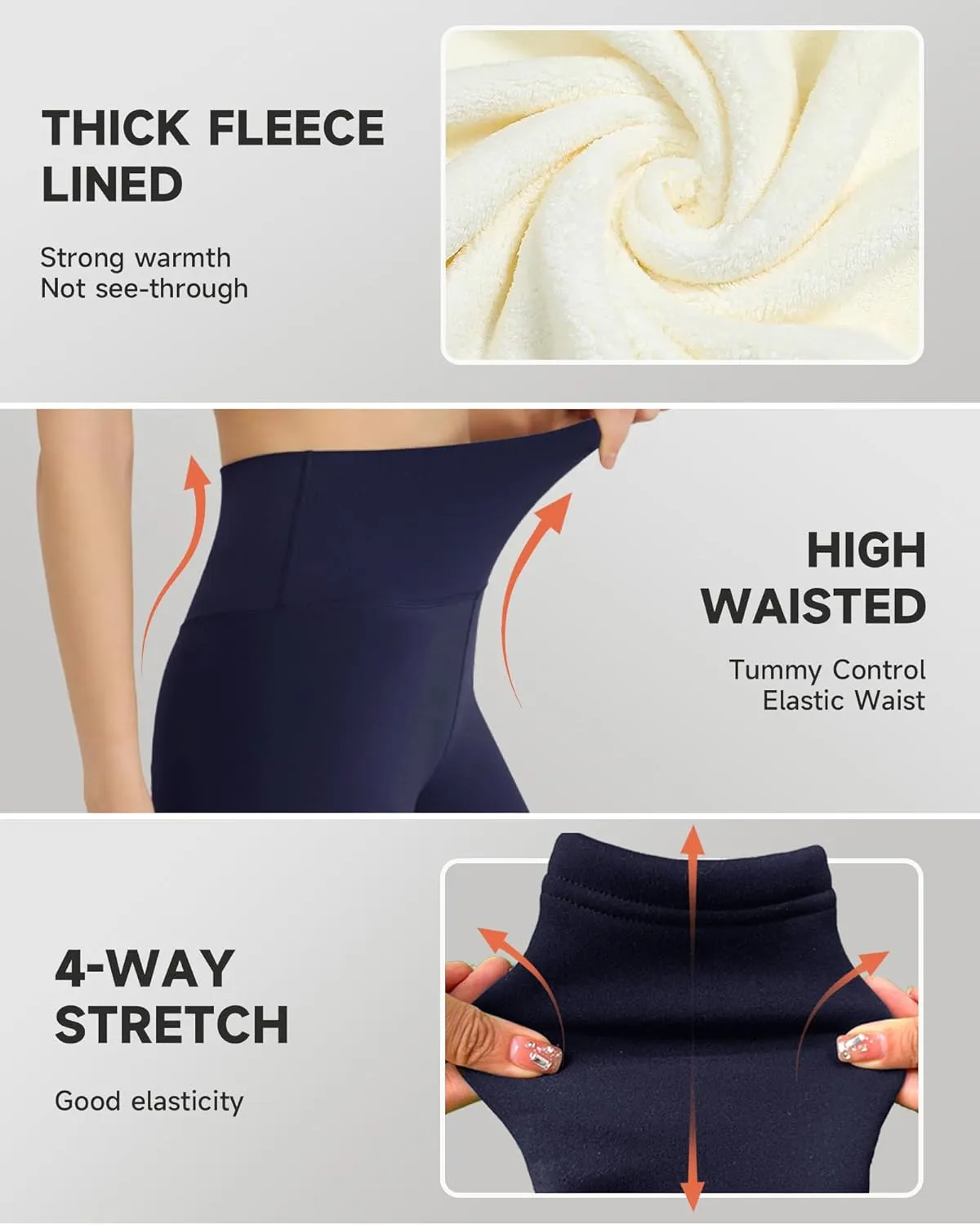 GAYHAY Fleece Lined Leggings for Women  Thick Winter Warm Thermal High Waisted Tummy Control Workout Yoga Pants