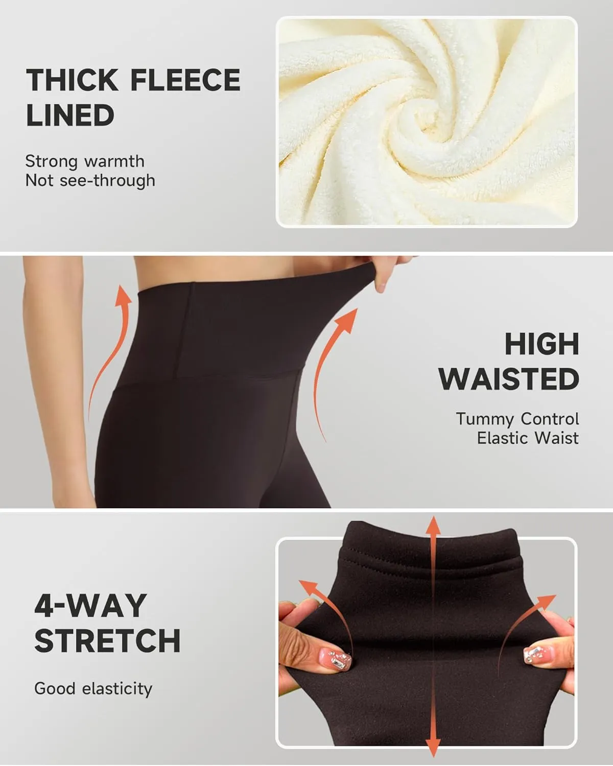 GAYHAY Fleece Lined Leggings for Women  Thick Winter Warm Thermal High Waisted Tummy Control Workout Yoga Pants