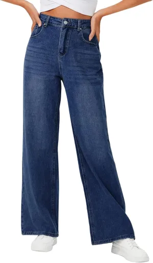 Genleck Baggy Jeans for Woman High Waisted Loose Wide Leg Jean Womens Boyfriend Y2K Pants Trendy