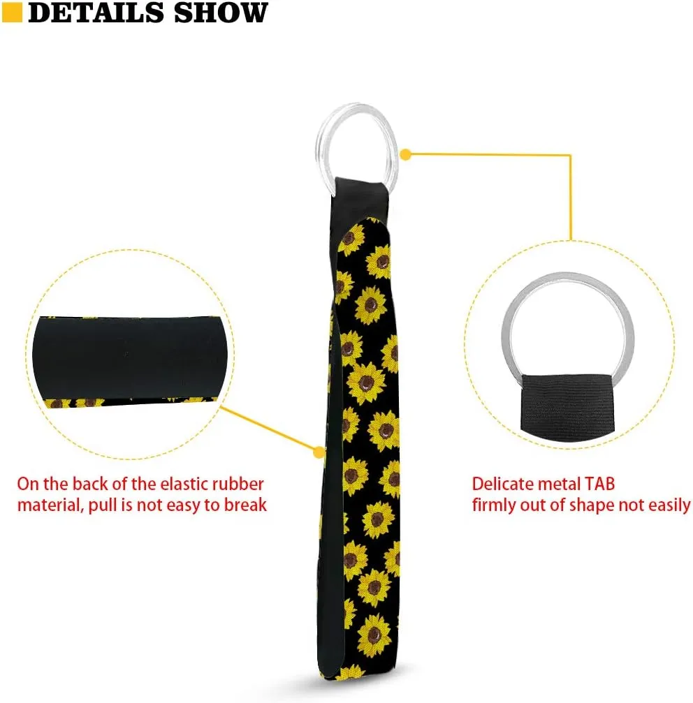 GLENLCWE Puppy Paw Print Car Wristlet Lanyard and Neoprene Keychain,Dog Lovers,Women Girls Lovely Stlye,Comfortable Durable