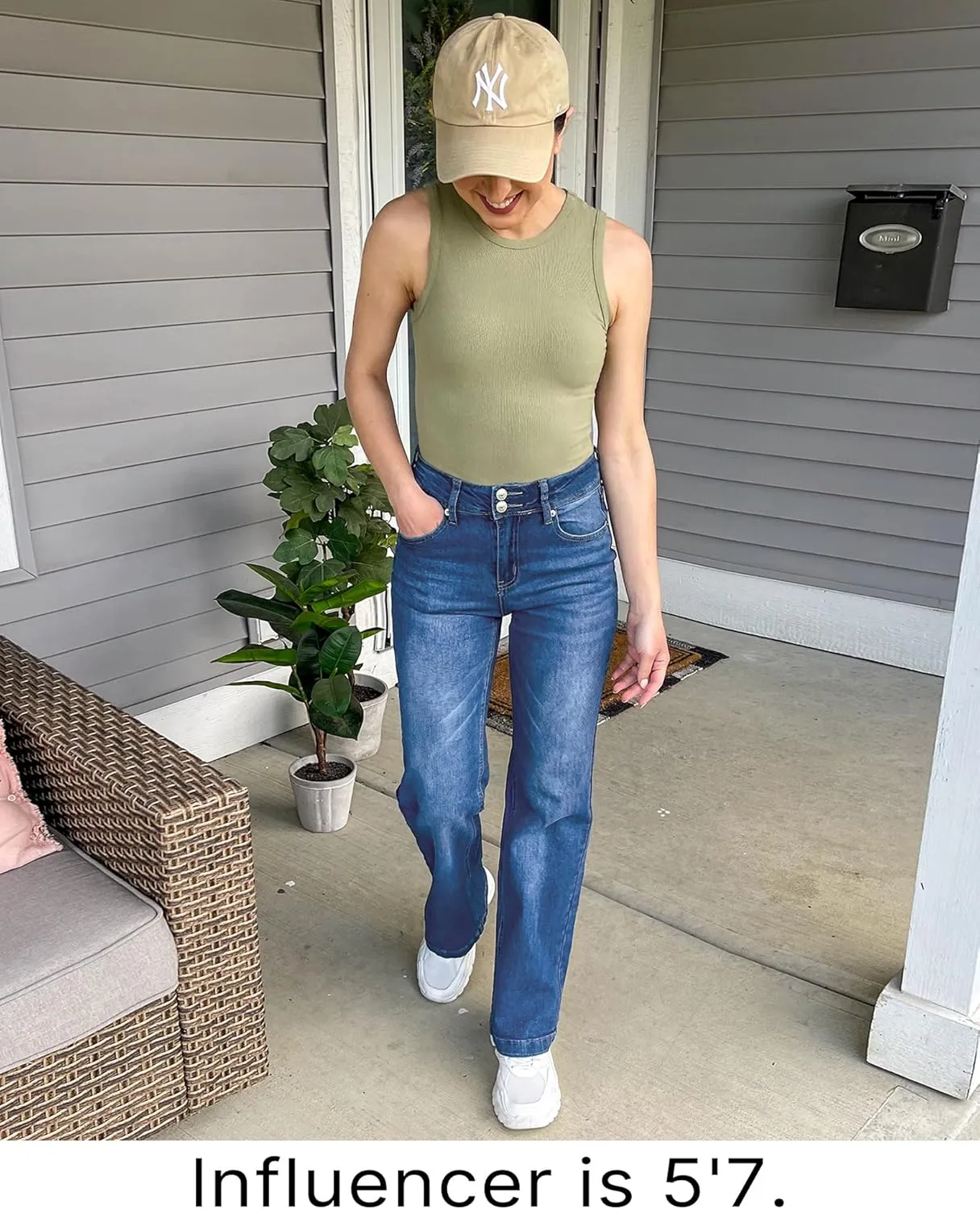 GRAPENT Wide Leg Jeans for Women Trendy High Waisted Flare Stretchy Denim Pants Baggy Dual Button Trouser Jeans Pockets