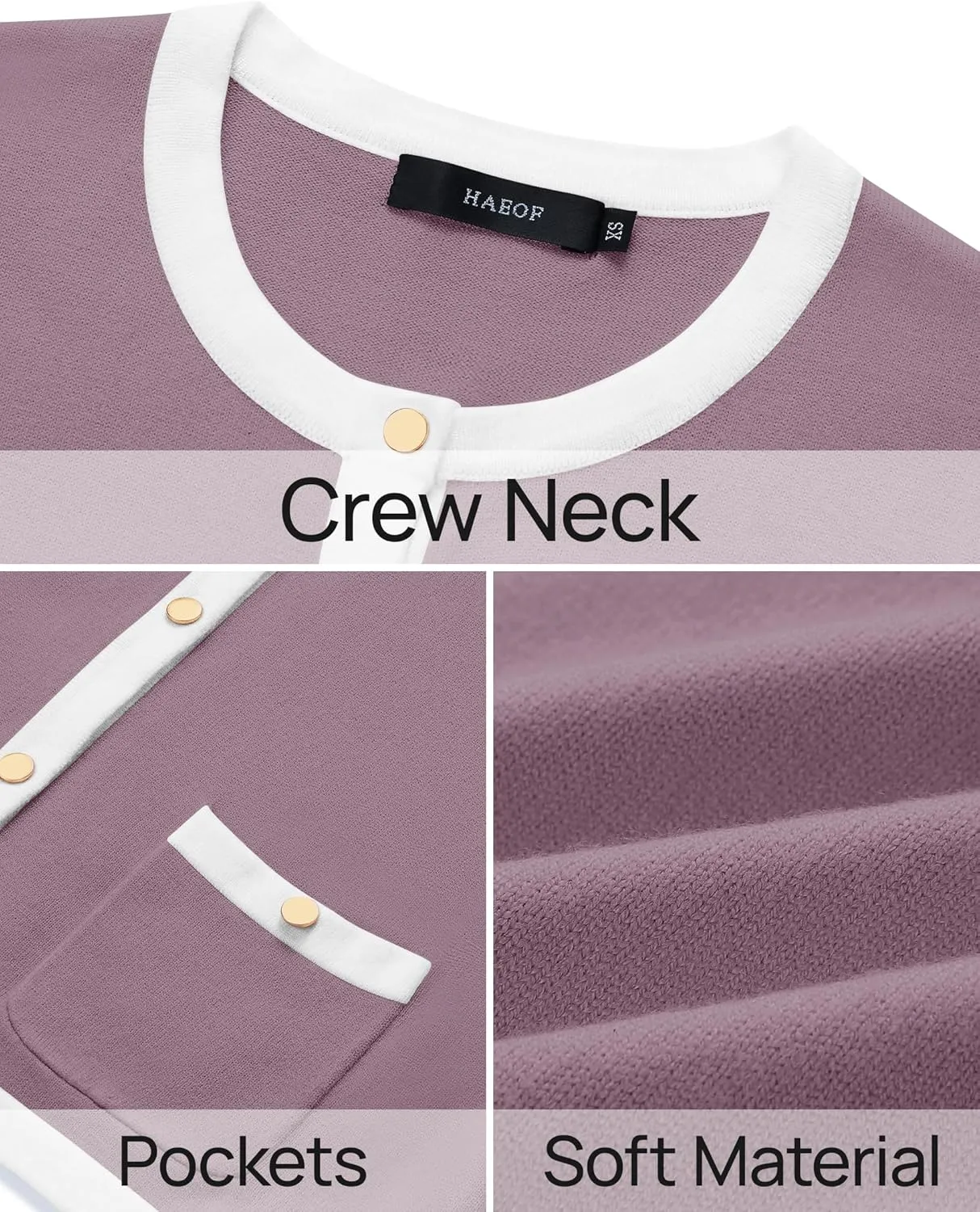 HAEOF Womens 2025 Fall Long Sleeve Button Up Cardigan Sweaters Crewneck Soft Lightweight Dressy Trendy Outwear with Pockets