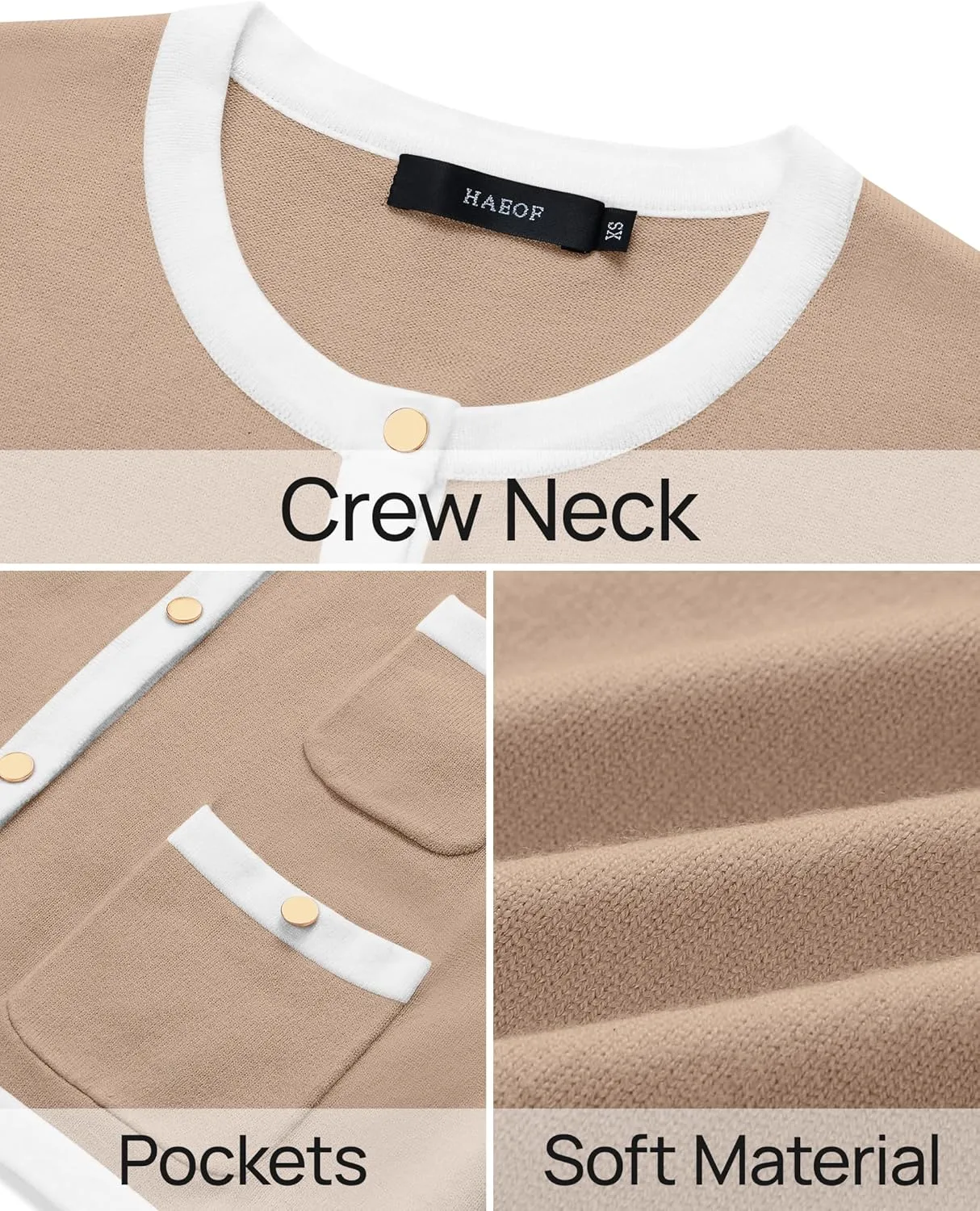 HAEOF Womens 2025 Fall Long Sleeve Button Up Cardigan Sweaters Crewneck Soft Lightweight Dressy Trendy Outwear with Pockets