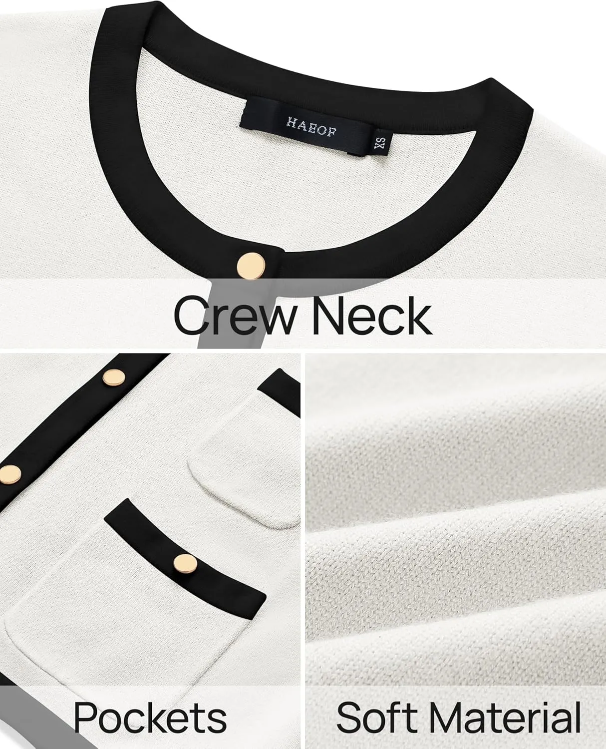 HAEOF Womens 2025 Fall Long Sleeve Button Up Cardigan Sweaters Crewneck Soft Lightweight Dressy Trendy Outwear with Pockets