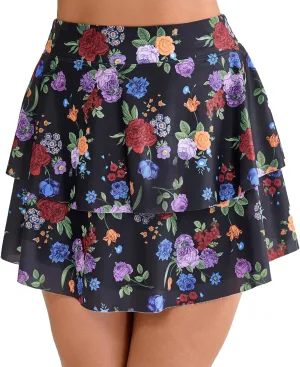Halcurt Women's High Waisted Ruffle Swim Skirt with Shorts Tummy Control Swimsuit Bottoms