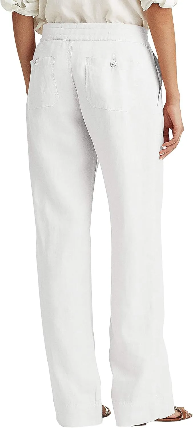 Hat and Beyond Womens Premium Soft Linen Shorts & Pants Relaxed Fit Comfort Resort Wear Boho Beach Coverup Style