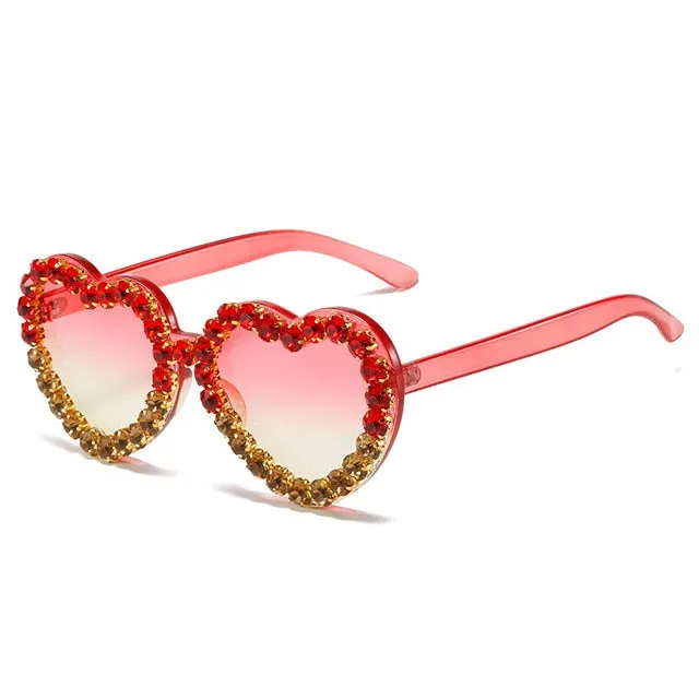 Heart Shape Rhinestone Sunglasses