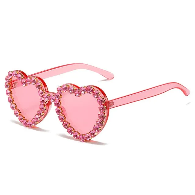 Heart Shape Rhinestone Sunglasses