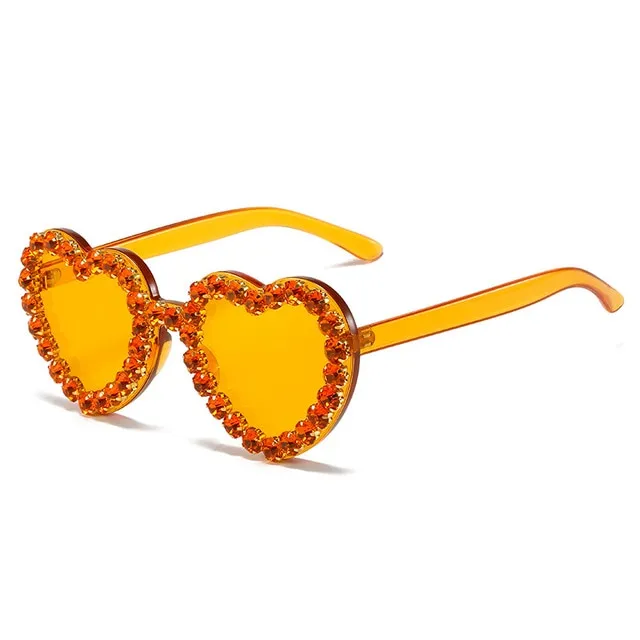 Heart Shape Rhinestone Sunglasses