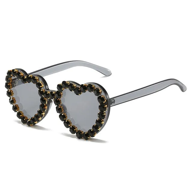 Heart Shape Rhinestone Sunglasses