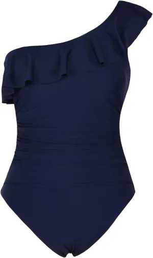 Hilor Women's One Shoulder One Piece Swimsuits Tummy Control Bathing Suits Ruffled Modest Swimwear