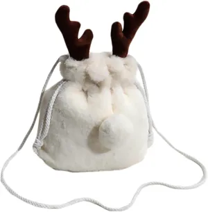 Homoyoyo 1pc Fluffy Bucket Bag for Women Comfortable Drawstring Bag Stylish for Everyday Use Chic Design for Mobile Phones and More