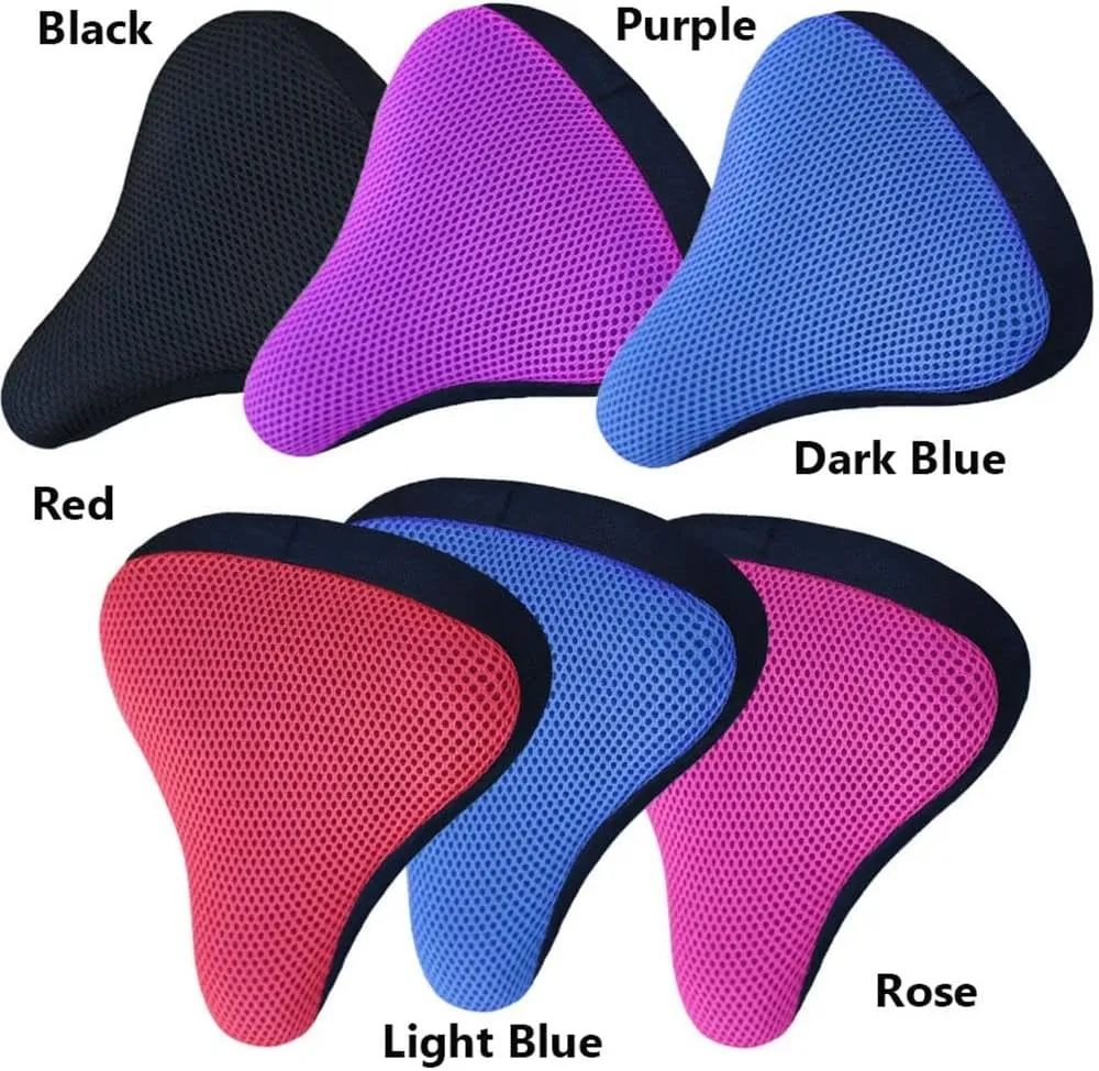 HUFFA 3D Soft Bicycle Saddle Bike Seat Cover Silicone Seat Cushion Breathable Cycling Saddle Comfortable Bicycle Bike Accessories (Color : Black)