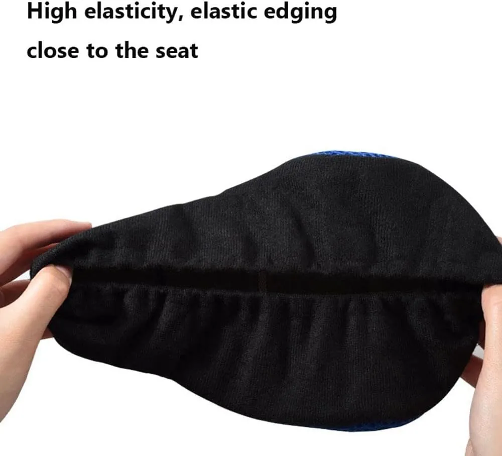 HUFFA 3D Soft Bicycle Saddle Bike Seat Cover Silicone Seat Cushion Breathable Cycling Saddle Comfortable Bicycle Bike Accessories (Color : Black)