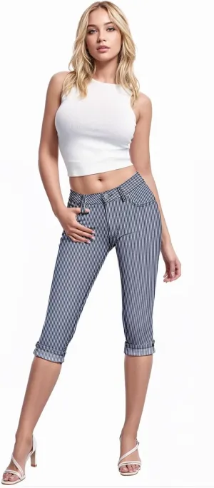 Hybrid & Company Women's Stretchy Slim Fit Denim Capri Jeans