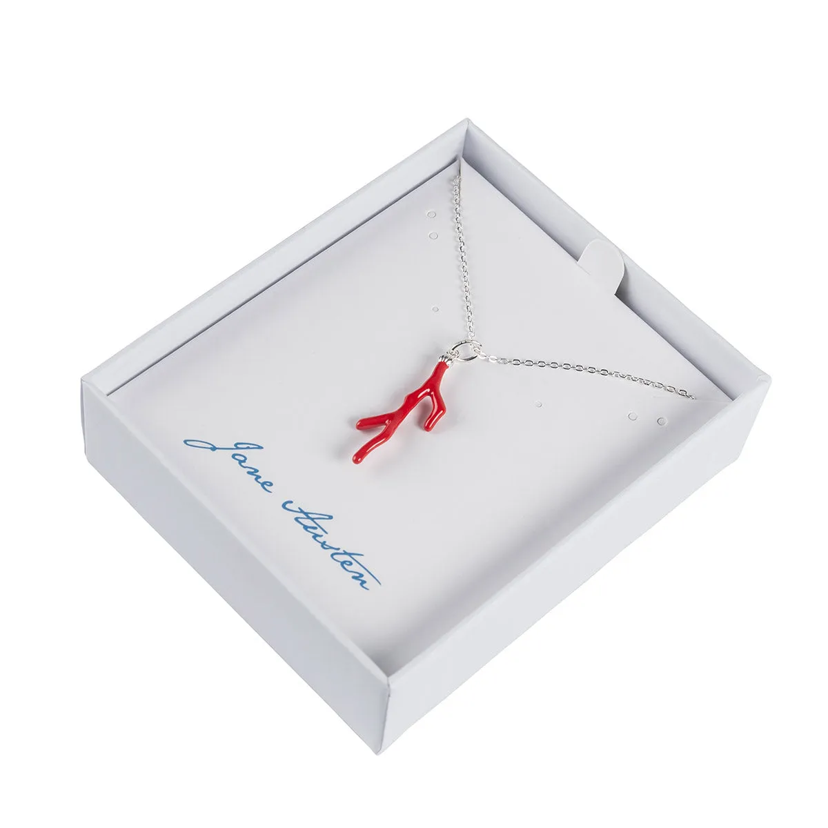Jane Austen Emma Necklace - Coral Red